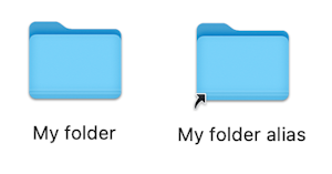 An alias (shortcut) on a Mac