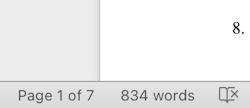 Microsoft Word for Mac show word count