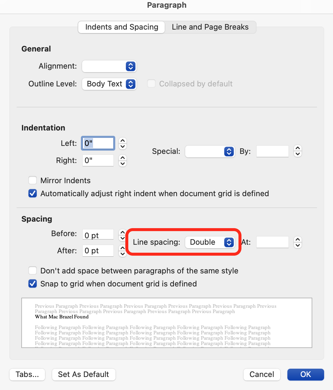 How To Double Space Microsoft Word For Mac Documents Macinstruct How To Double Space Microsoft Word For Mac Documents Macinstruct