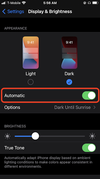 Using dark mode on your iPhone
