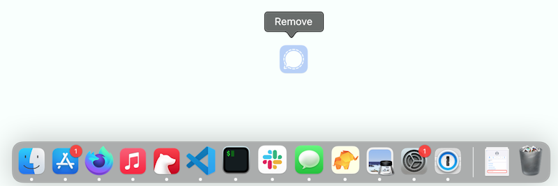 Remove icon from Mac dock