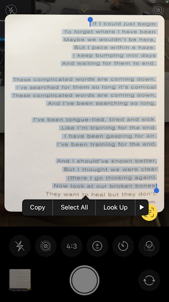 Scan text using your iPhone&rsquo;s camera