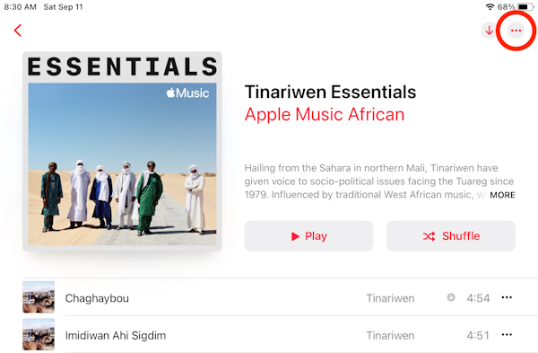 How to share an Apple Music playlist on an iPad