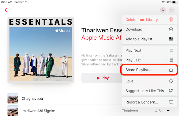 How to share an Apple Music playlist on an iPhone