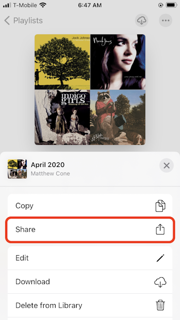 How to share an Apple Music playlist on an iPhone