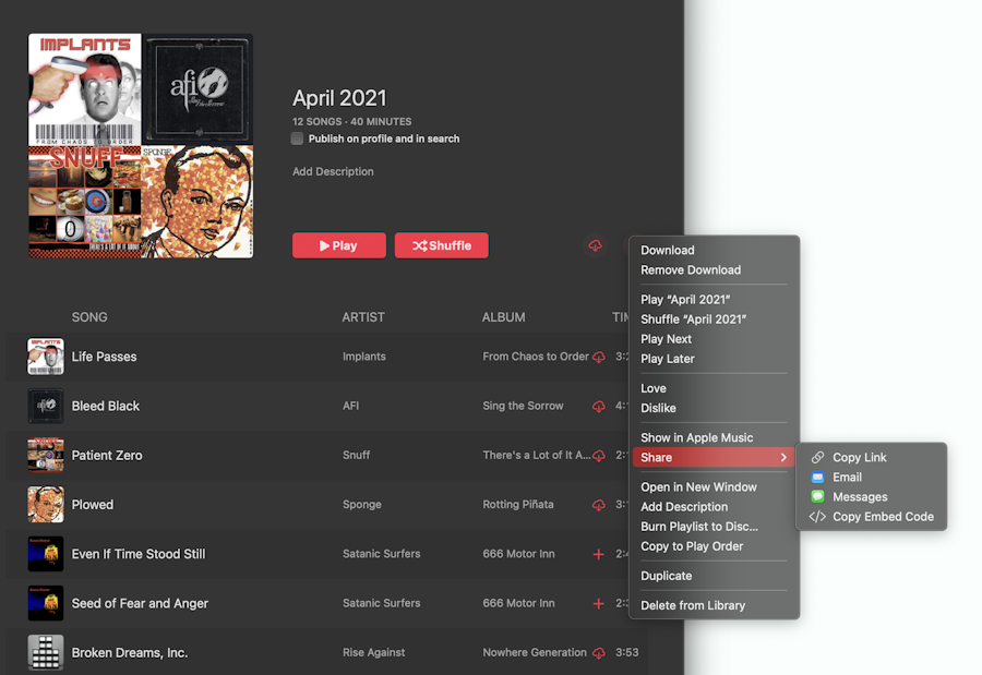 How to share an Apple Music playlist on a Mac