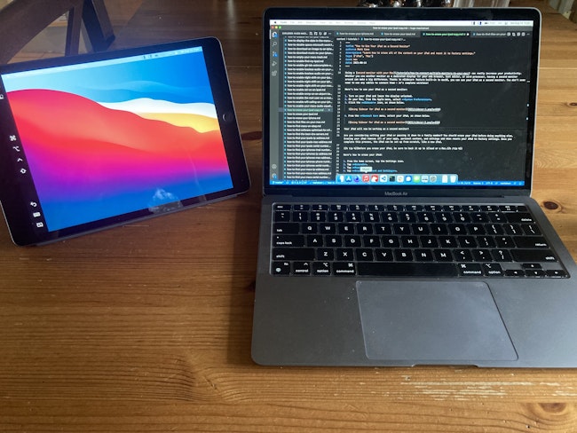 Using Sidecar for iPad as a second monitor