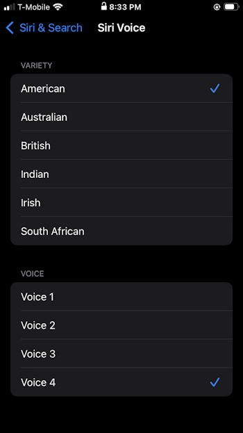 Change Siri voice on an iPhone