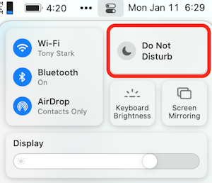 Turn off notifications on a Mac