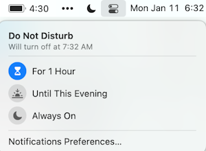 Turn off notifications on a Mac