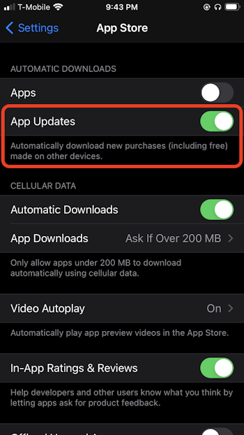 Update apps on your iPhone