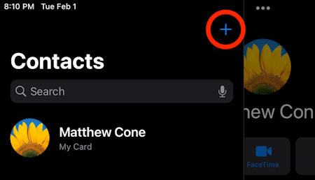 Add contact to iPad