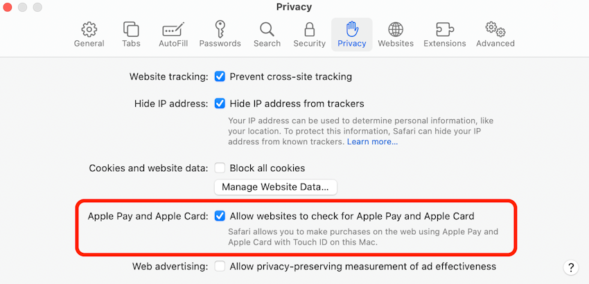 Enabling Apple Pay in Safari for Mac
