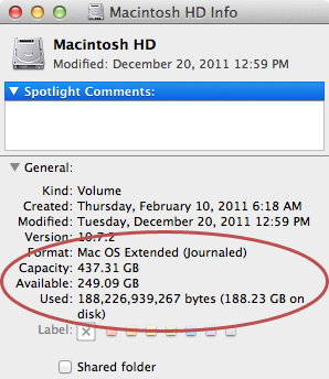 how to check macbook hard drive space