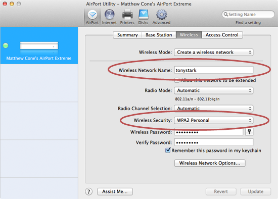 AirPort Utility application