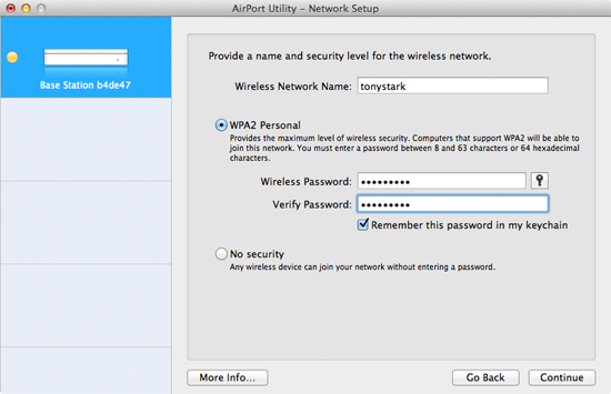 Setting up the AirPort Extreme base station