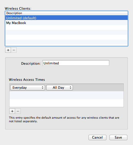 AirPort Time Limits