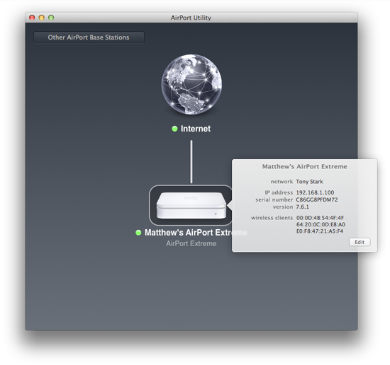 AirPort DNS settings