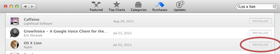 Mac App Store list of downloaded applications