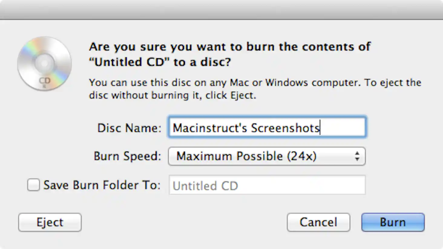 How to Burn a Data CD or DVD in Mac OS X Macinstruct
