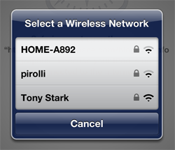 Selecting a wireless network on your iPhone