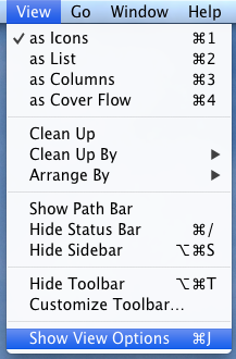 Show View Options in the Finder on macOS