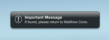 Message displayed on iPad sent through iCloud