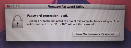 Enabling firmware password protection on a Mac