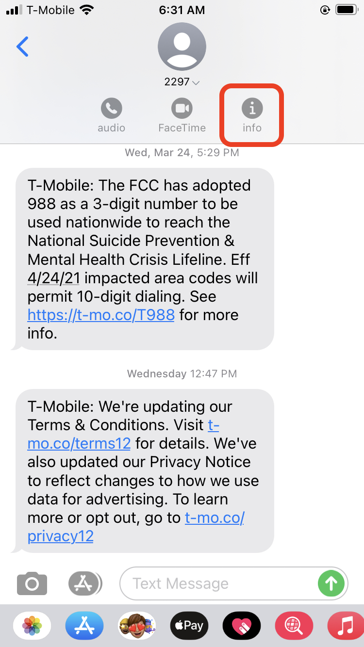 Blocking text messages on your iPhone