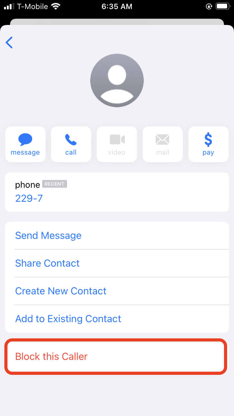 Blocking text messages on your iPhone