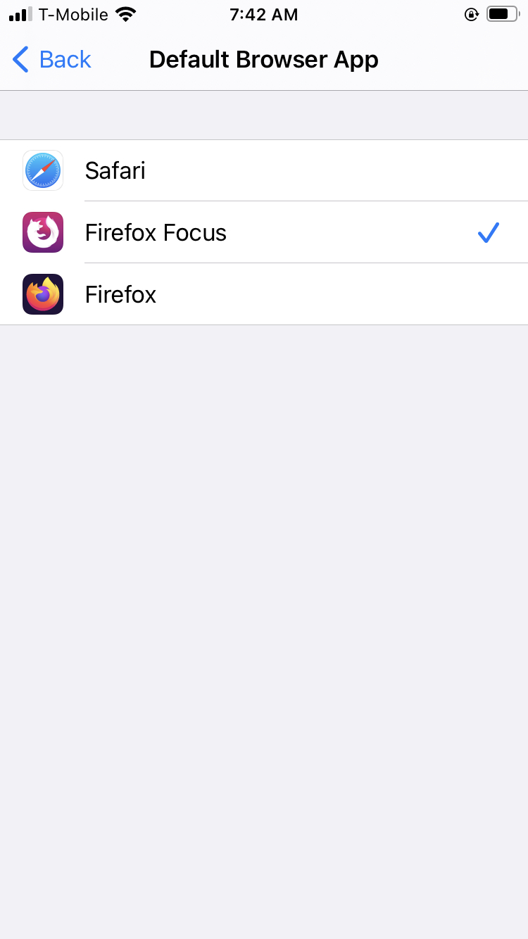Change the default web browser on your iPhone