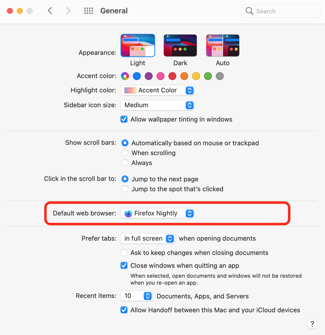Change the default web browser on your Mac