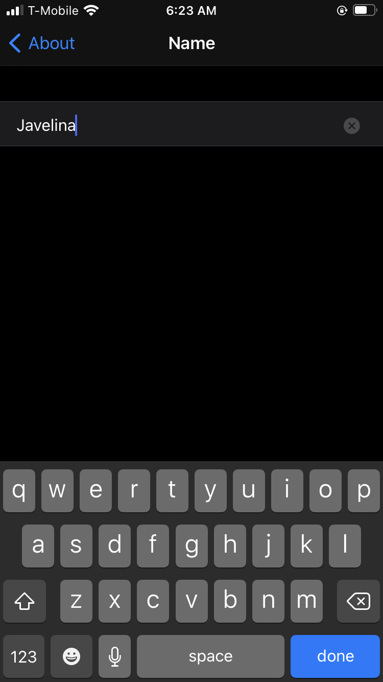 Change the name of iPhone