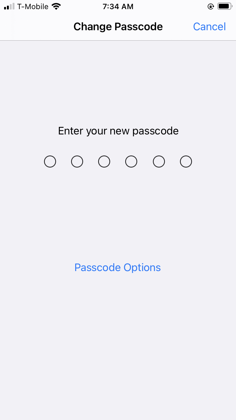 Change iPhone passcode