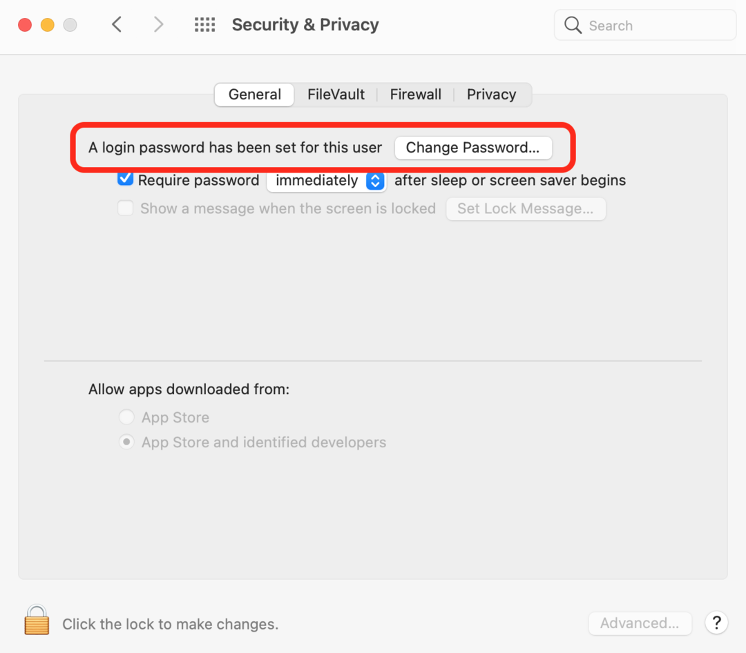 Change Mac password