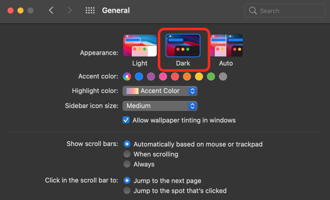 Using dark mode on your Mac