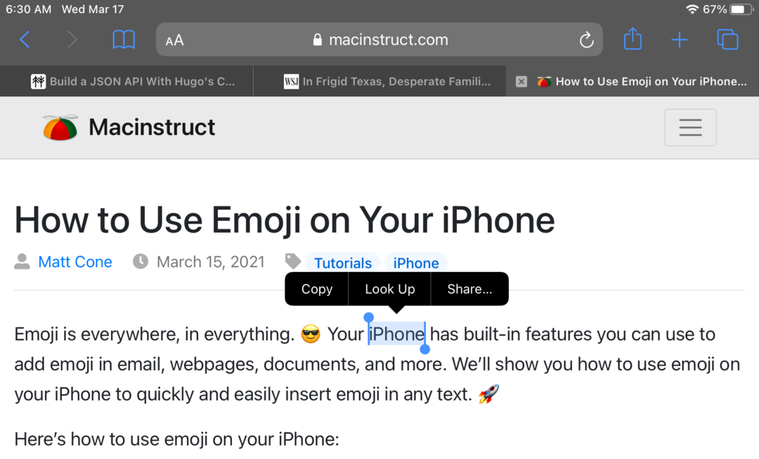 Copy and paste text on your iPad