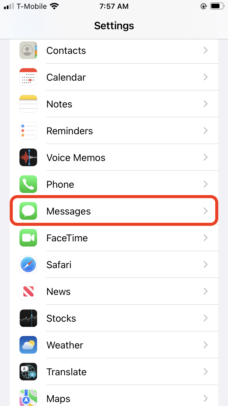 Set iPhone to automatically delete old text messages