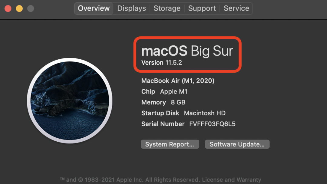 Check which version of macOS your Mac is using