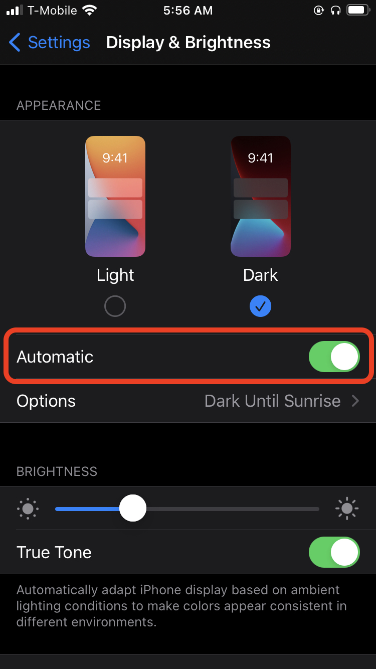 Using dark mode on your iPhone