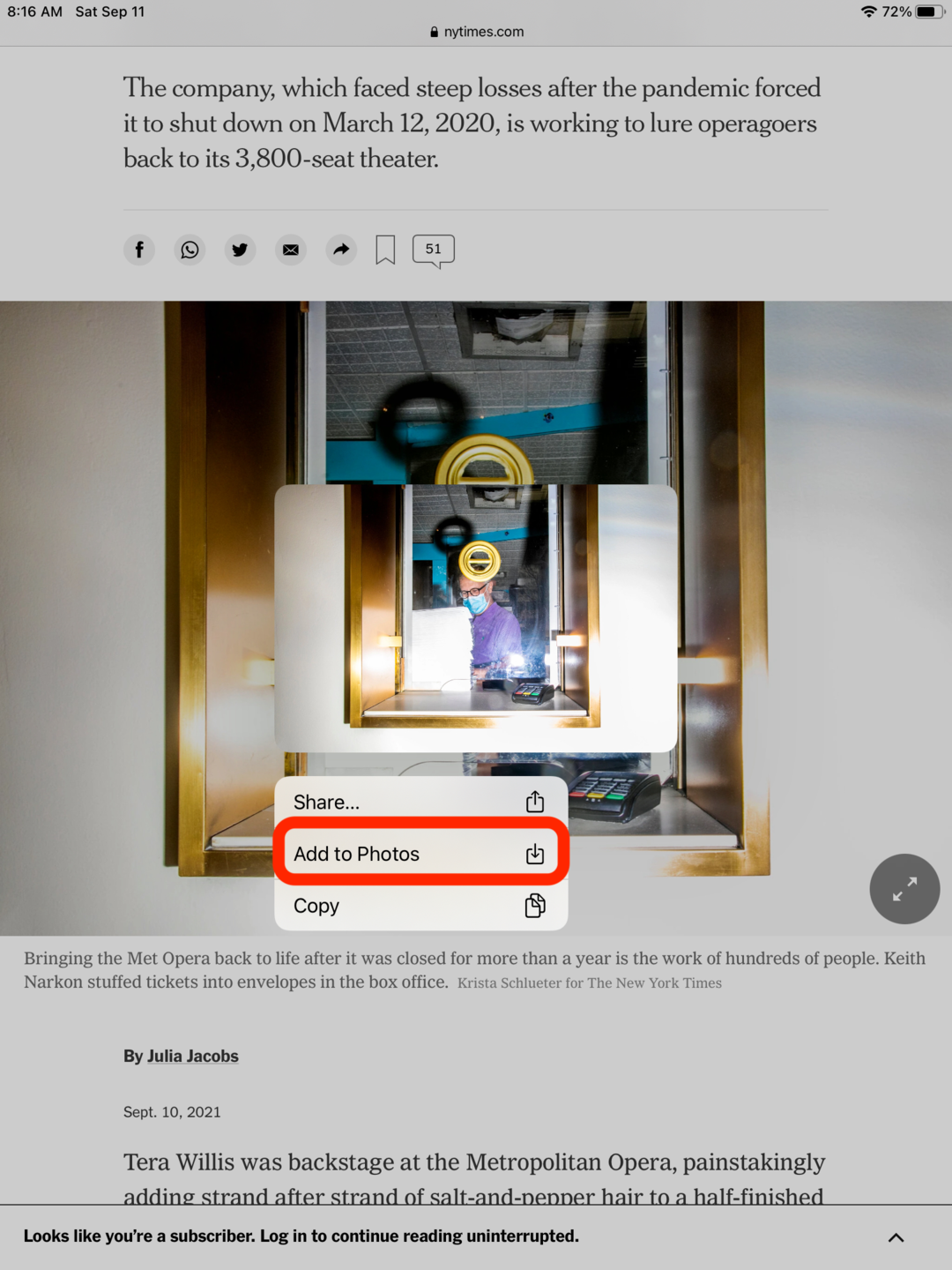 Downloading an image to an iPad