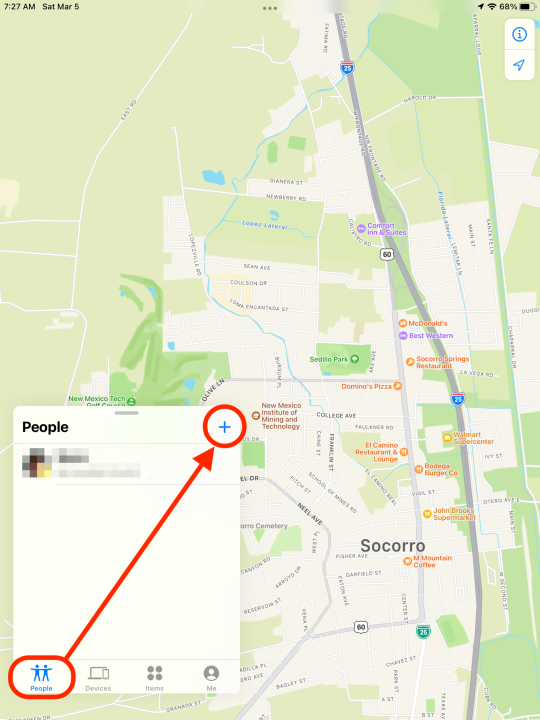 Share your iPad’s location