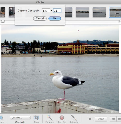 Printing borderless photos using iPhoto