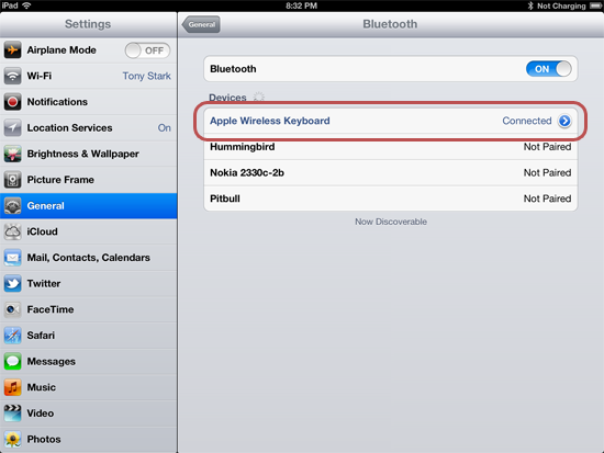 iPad Bluetooth devices