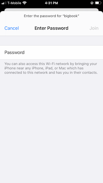 iPhone Wi-Fi password