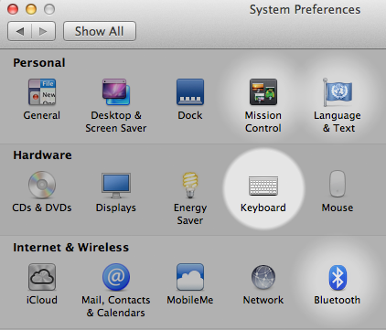 Keyboard settings on a Mac