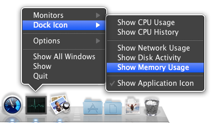 Activity Monitor application dock menu icon