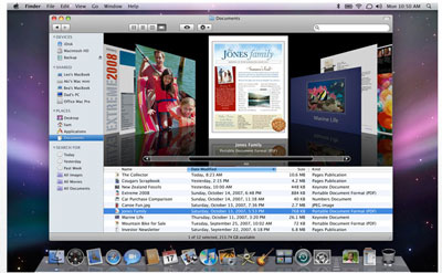 Cover flow in Mac OS X Leopard
