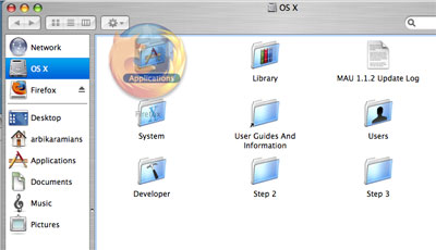 The Applications folder on a Mac