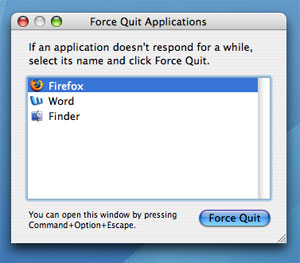 Force quit application on Mac